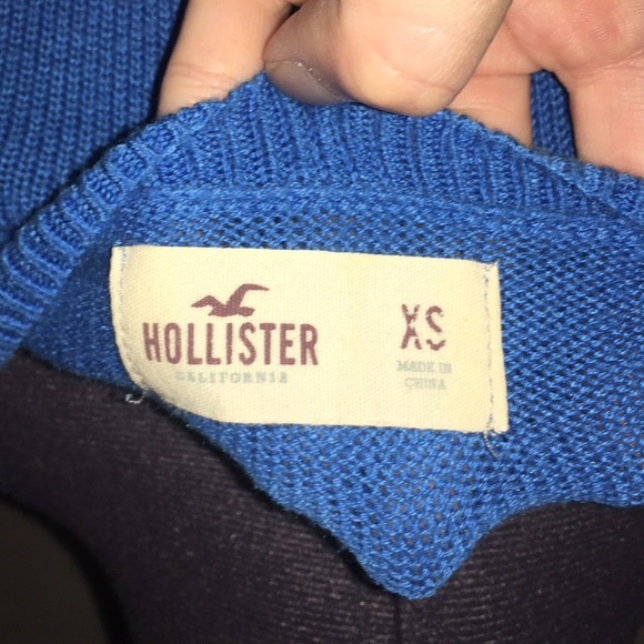 Blue Hollister Sweater Top XS Long Sleeve - Picture 3 of 5